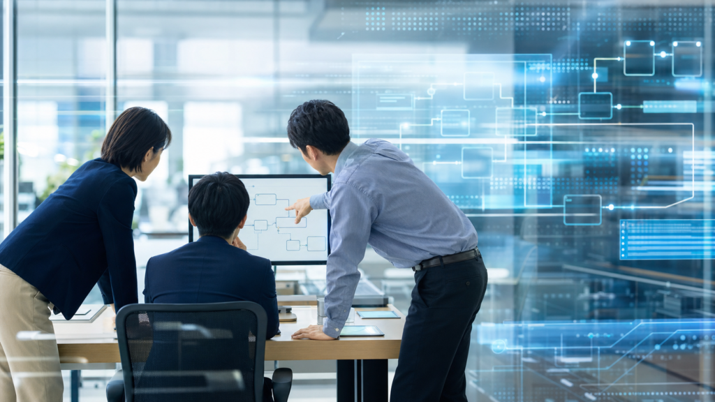 AI利用と説明責任を考えるビジネスイメージ