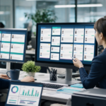 人材派遣のAIマッチングを表すビジネスイメージ