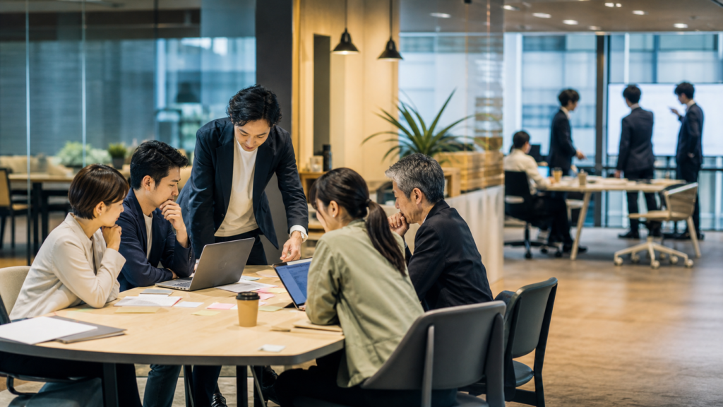 社員研修と実務活用を表すビジネスイメージ